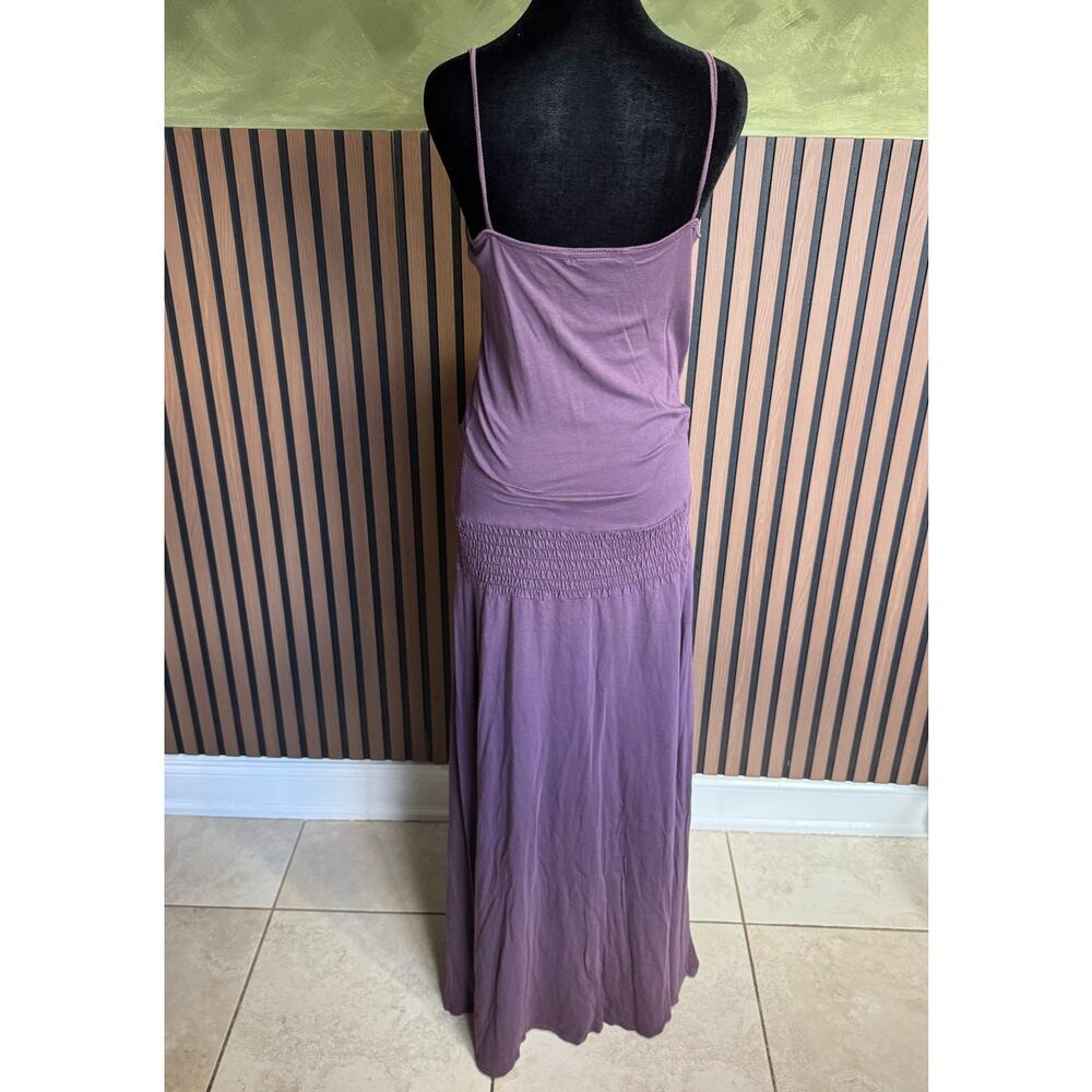 Enza Costa Smocked Drop Waist Maxi Dress Purple Size Medium - Picture 5 of 10